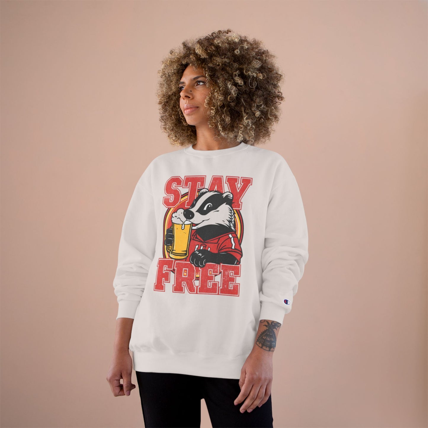 Stay Free Badgers Champion Crewneck