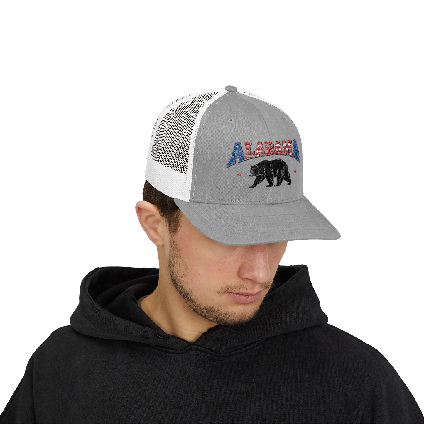Alabama Bear Snapback Trucker Cap - Patriotic Design