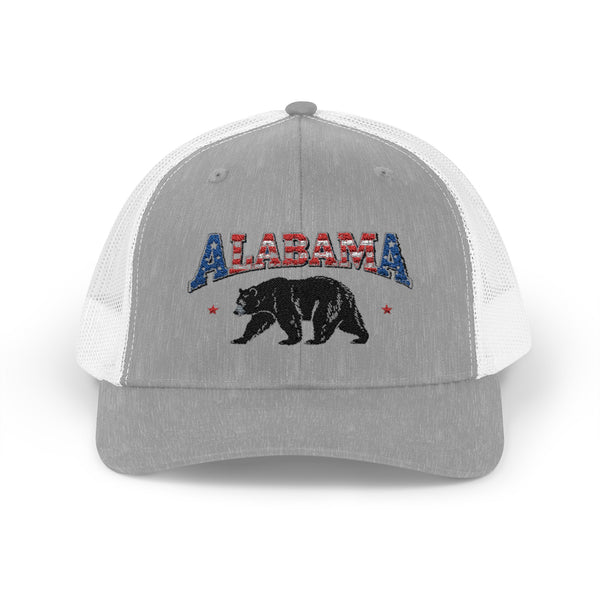 Alabama Bear Snapback Trucker Cap - Patriotic Design