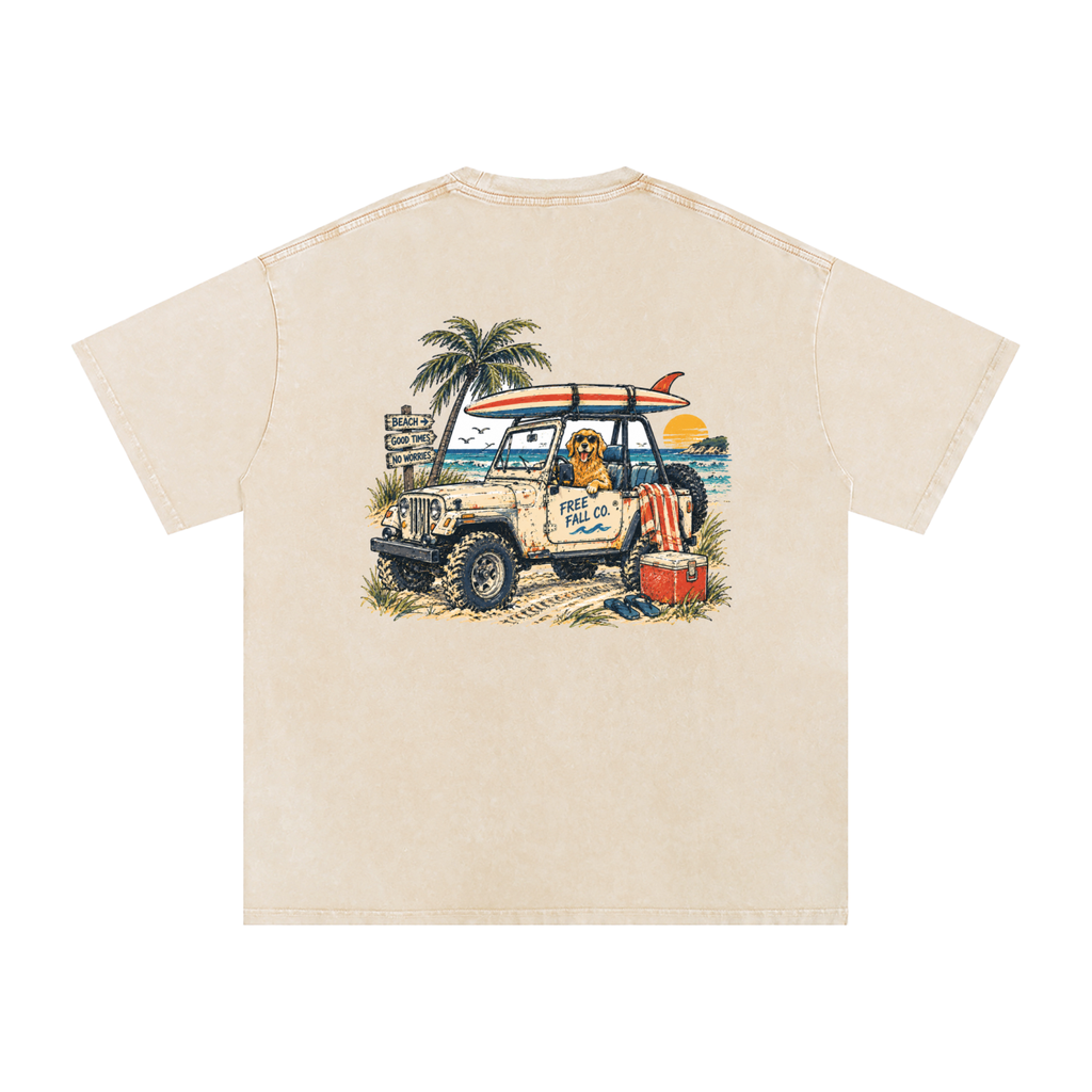 Snow Washed Oversized Cotton T-Shirt