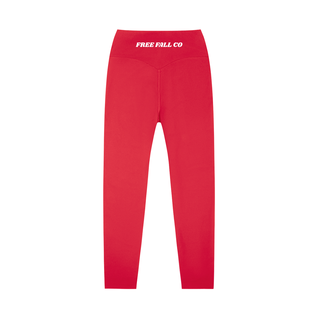 Red High-Waisted Yoga Leggings