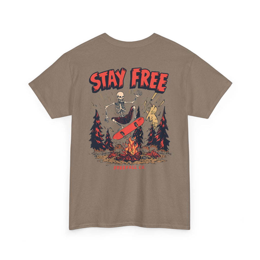 Stay Free Skate Tee — "Stay Free" Graphic Skateboard T-Shirt