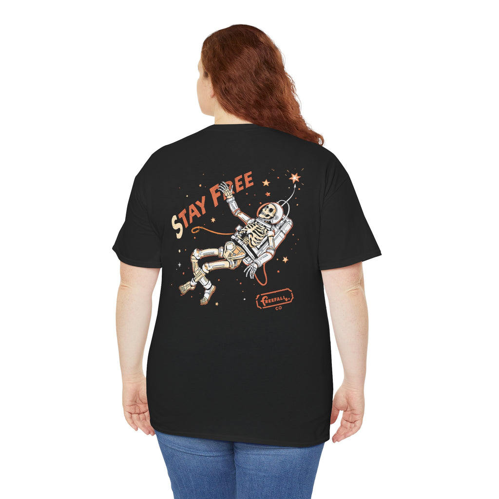 Stay Free Astronaut T-Shirt — 'Stay Free' Space Graphic Tee