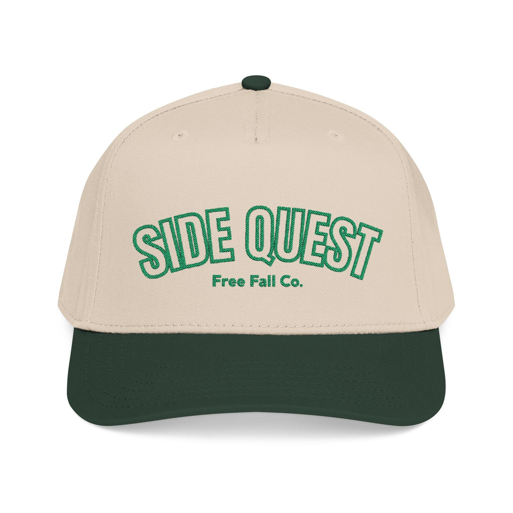Side Quest Embroidered Retro Green Logo Mid-Profile Hat