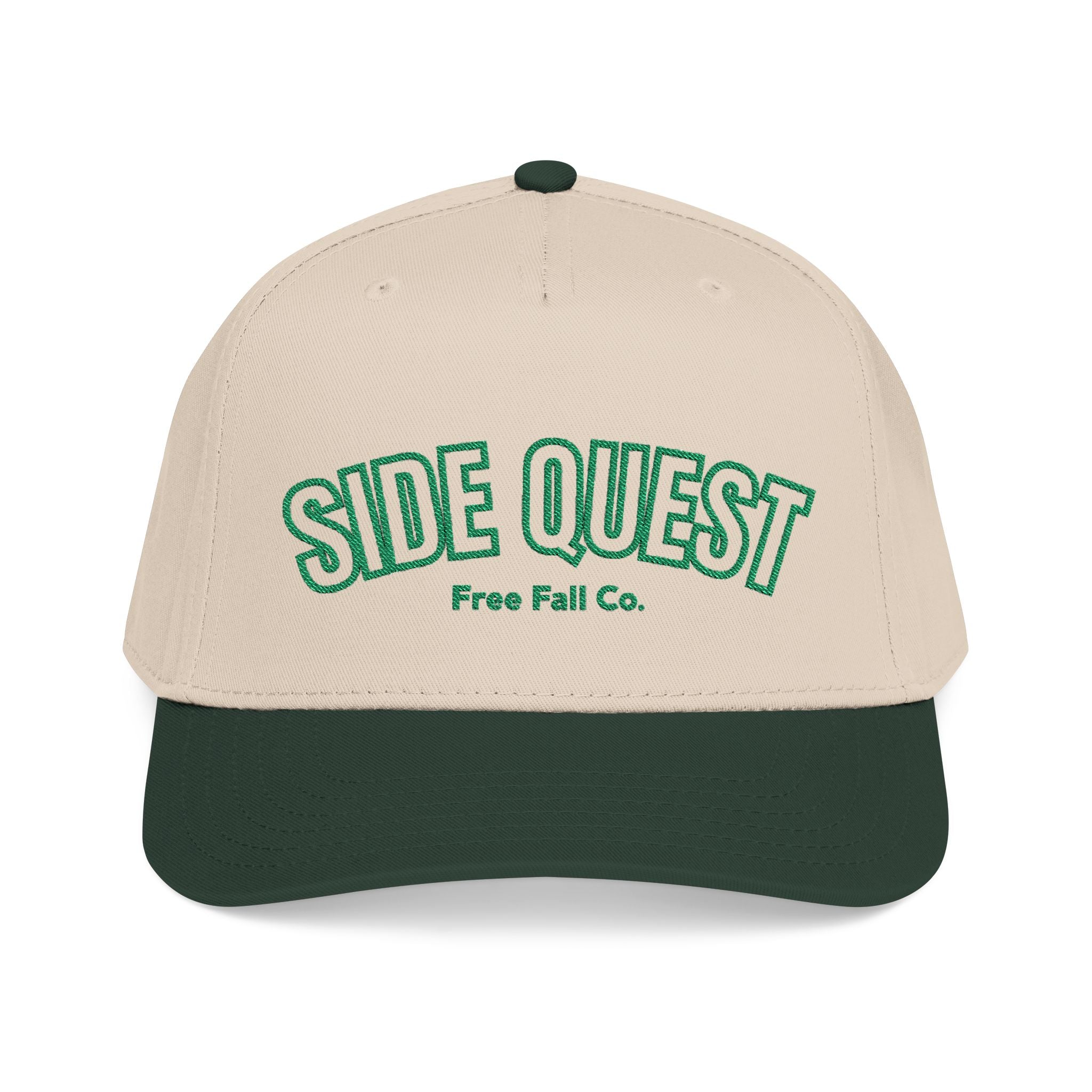 Side Quest Embroidered Retro Green Logo Mid-Profile Hat