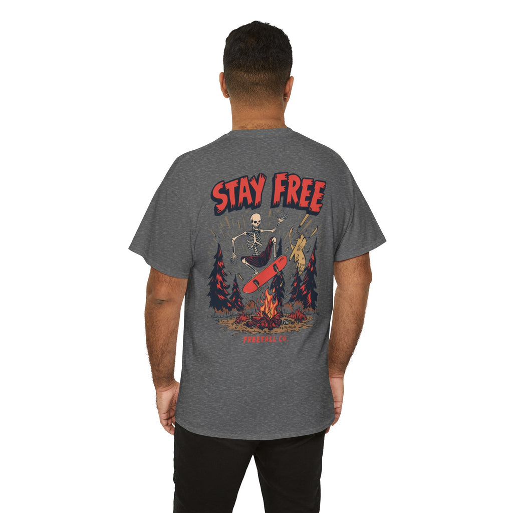 Stay Free Skate Tee — "Stay Free" Graphic Skateboard T-Shirt
