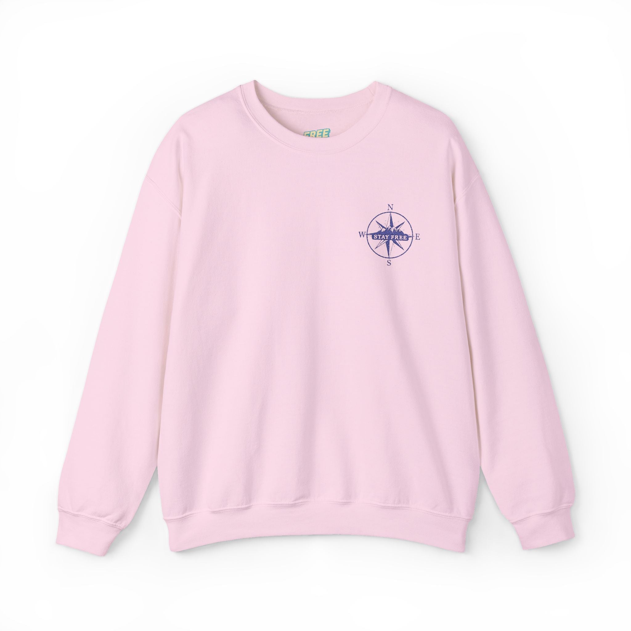 Embroidered Compass Rose Crewneck Sweatshirt — Minimal Nautical Graphic
