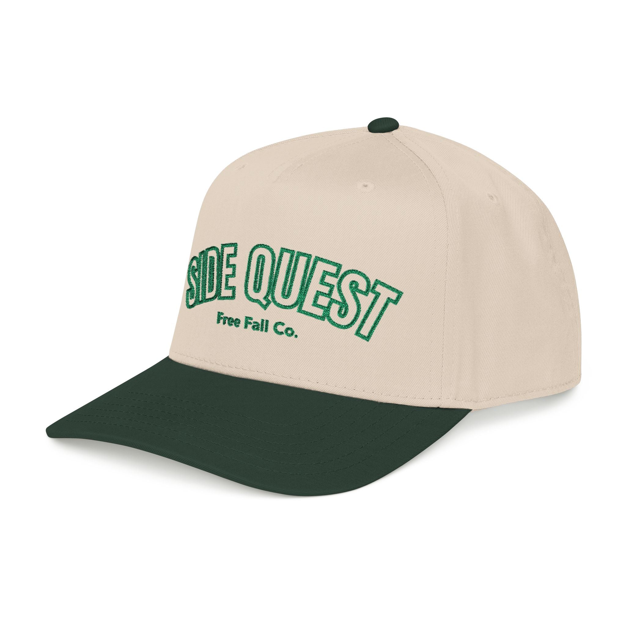 Side Quest Embroidered Retro Green Logo Mid-Profile Hat