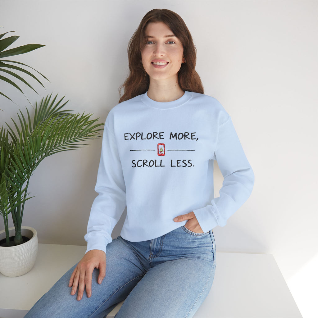 Explore More Scroll Less Embroidered Sweatshirt