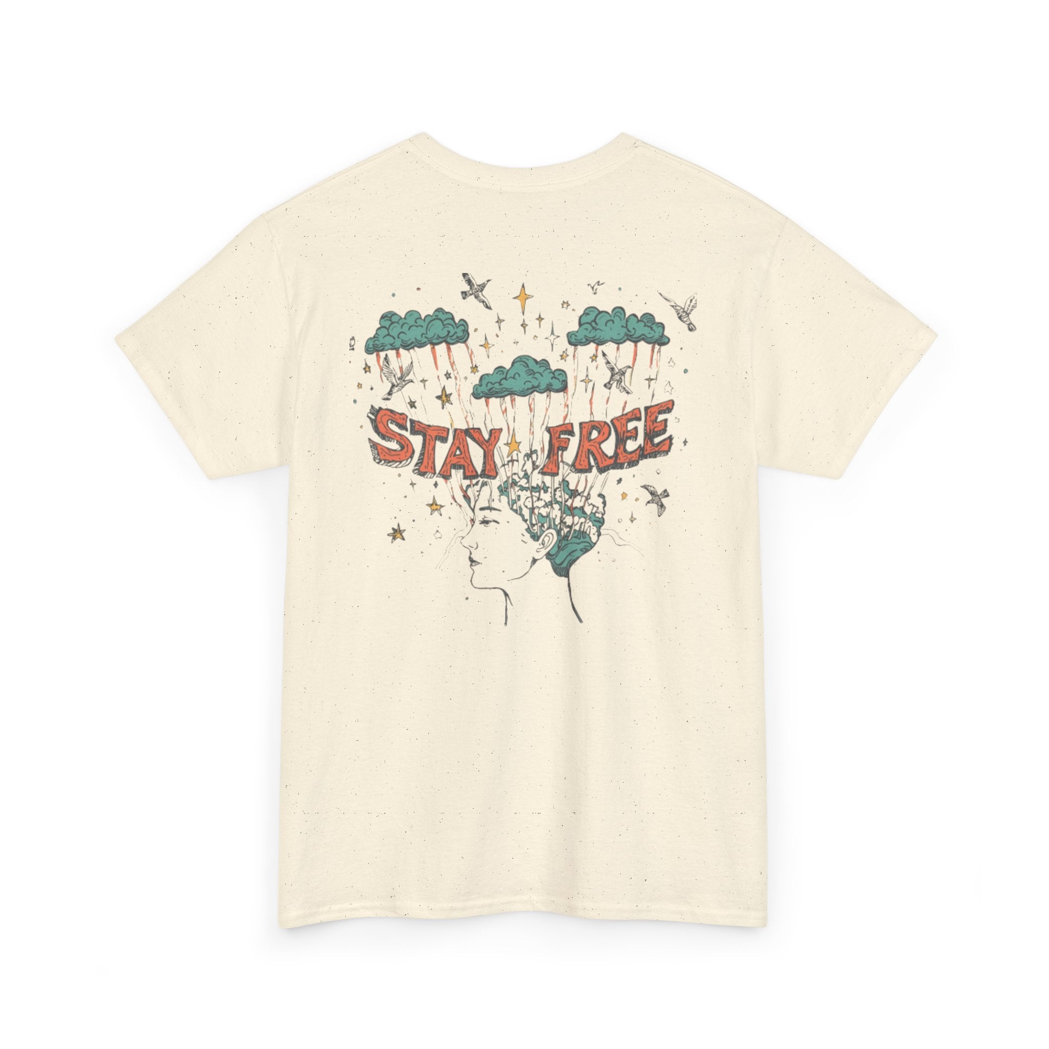 Stay Free Graphic Tee — "Stay Free" Retro Nature Illustration T-Shirt