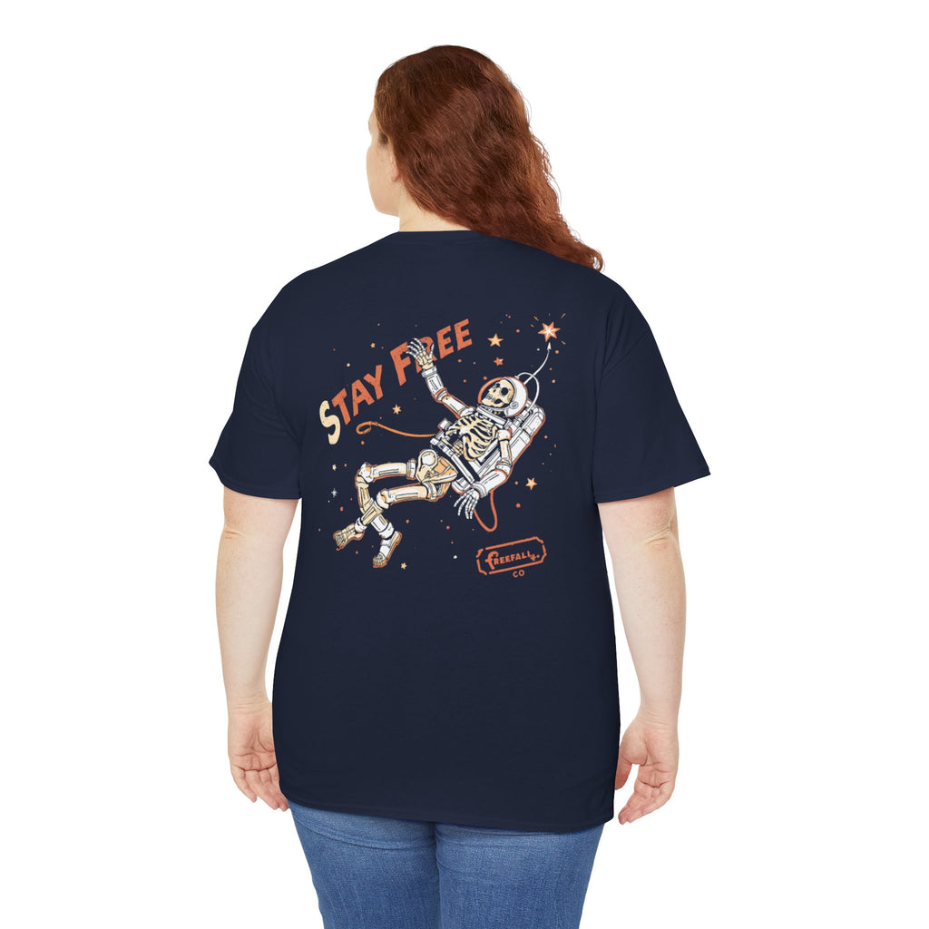 Stay Free Astronaut T-Shirt — 'Stay Free' Space Graphic Tee