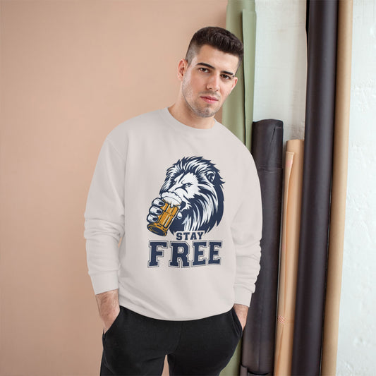 Stay Free Blue Lion Champion Crewneck