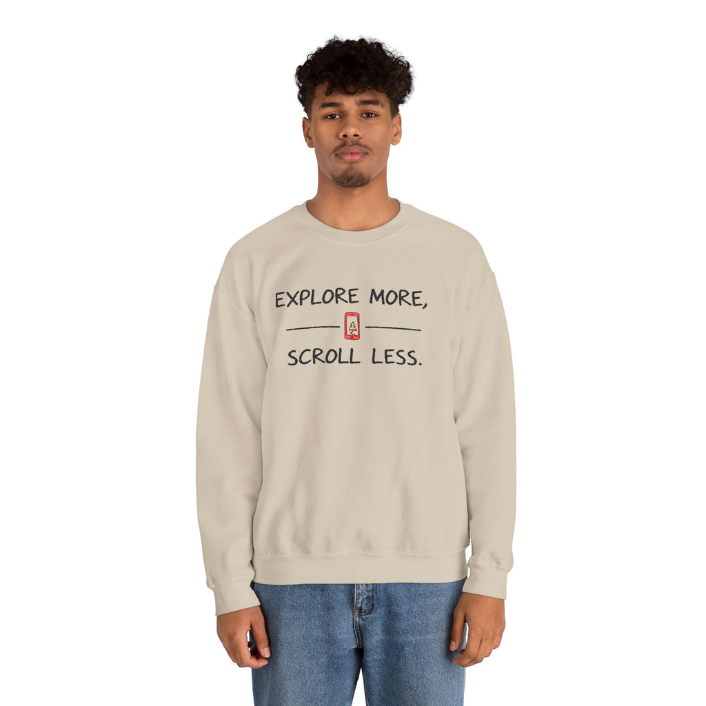 Explore More Scroll Less Embroidered Sweatshirt