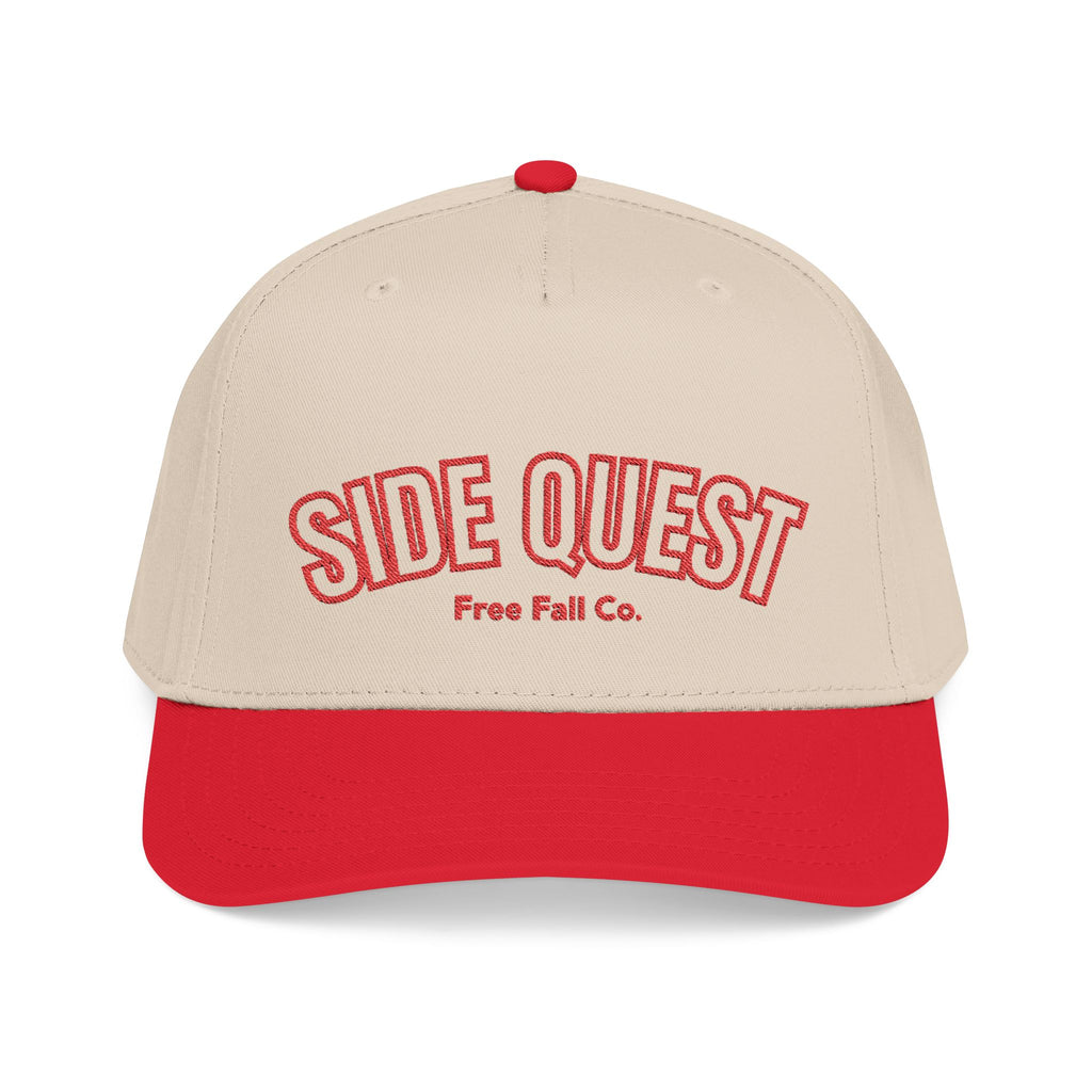 Side Quest Red Hat — Retro Embroidered Adventure Snapback