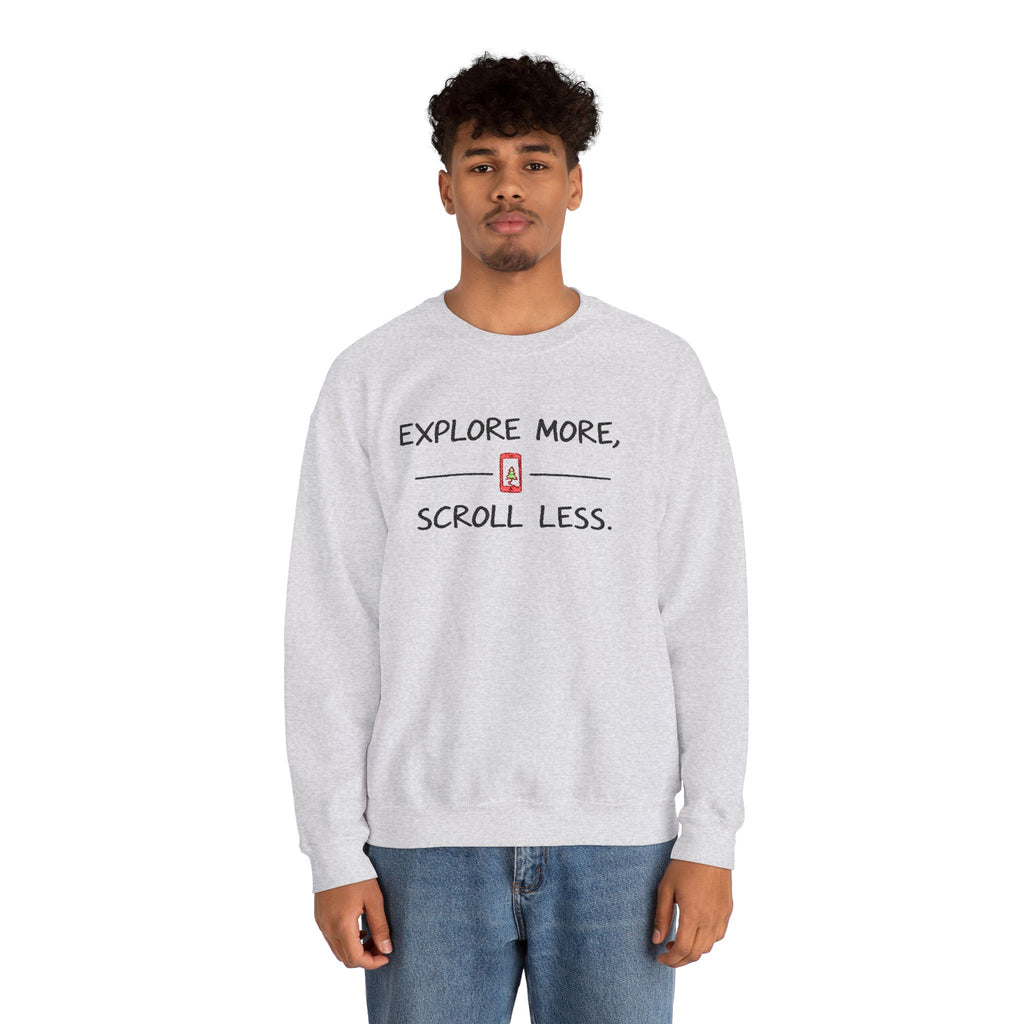 Explore More Scroll Less Embroidered Sweatshirt