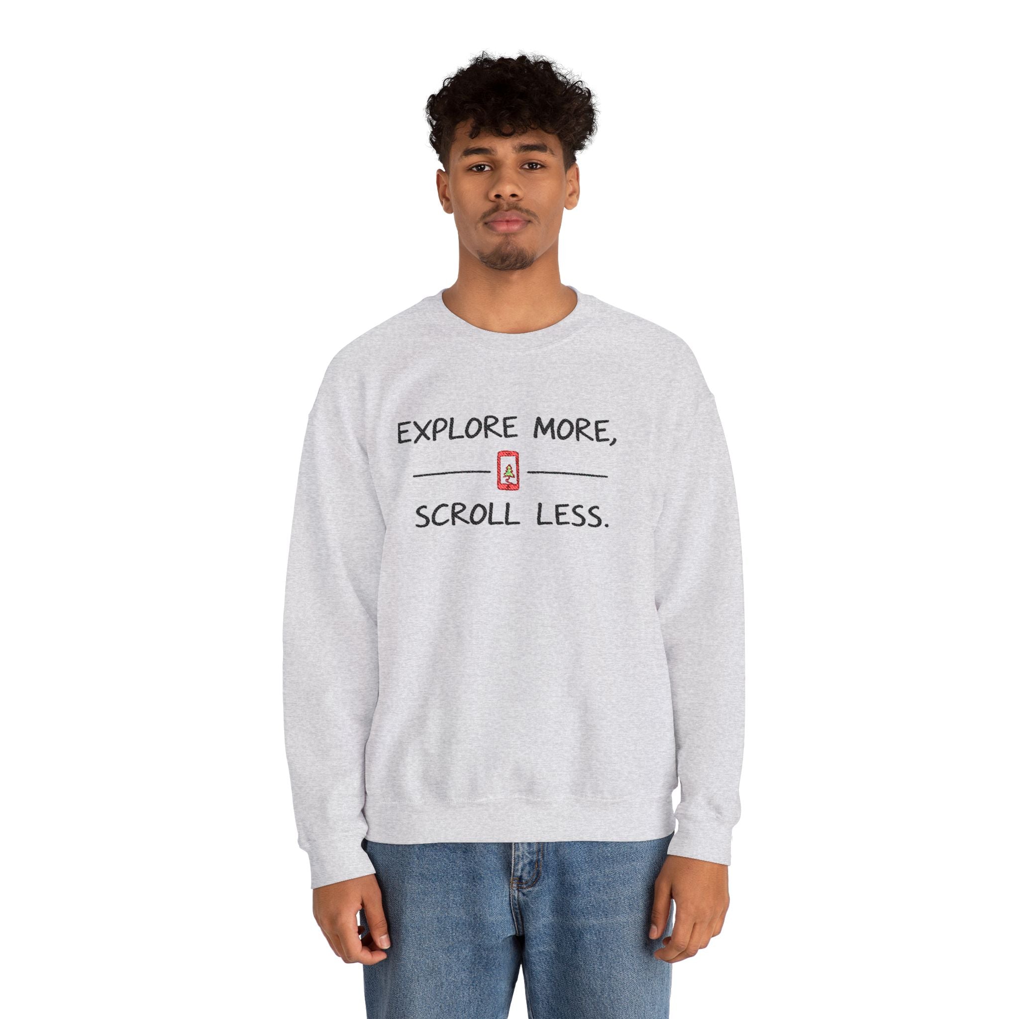Explore More Scroll Less Embroidered Sweatshirt