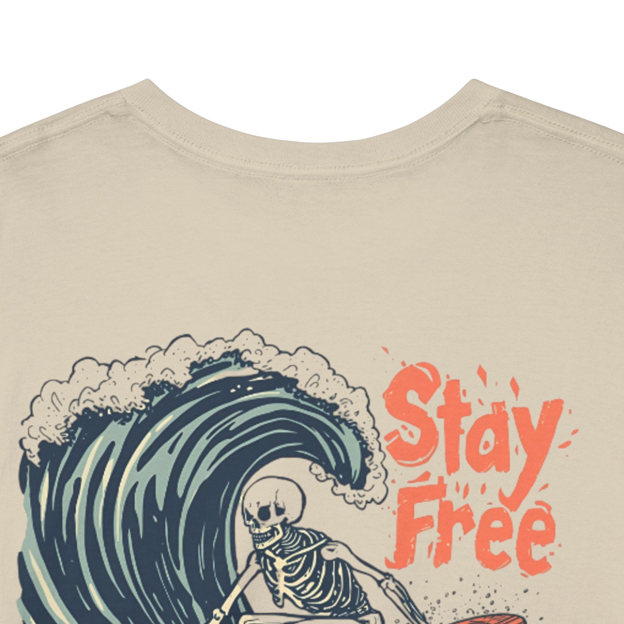 Surf Tee — "Stay Free" Surfing Graphic T-Shirt