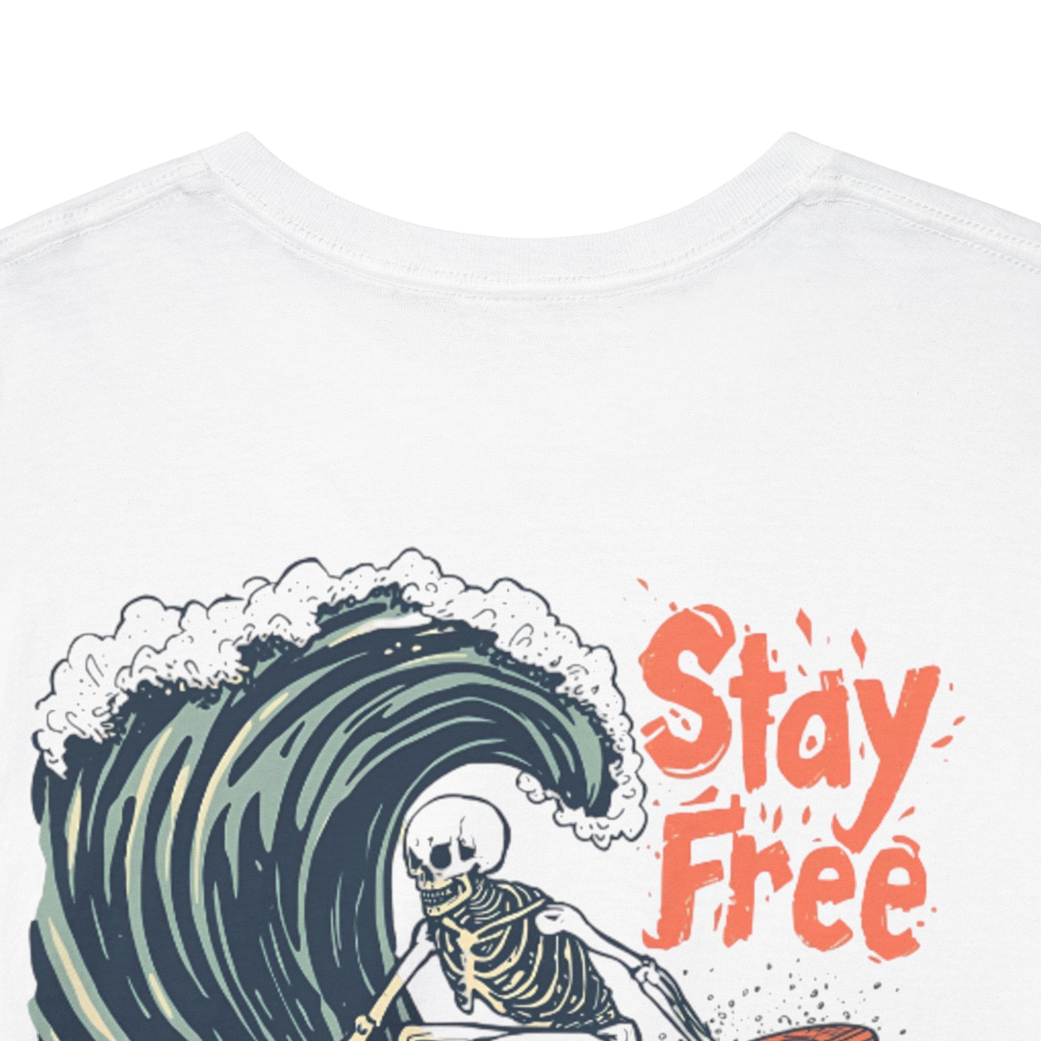 Surf Tee — "Stay Free" Surfing Graphic T-Shirt