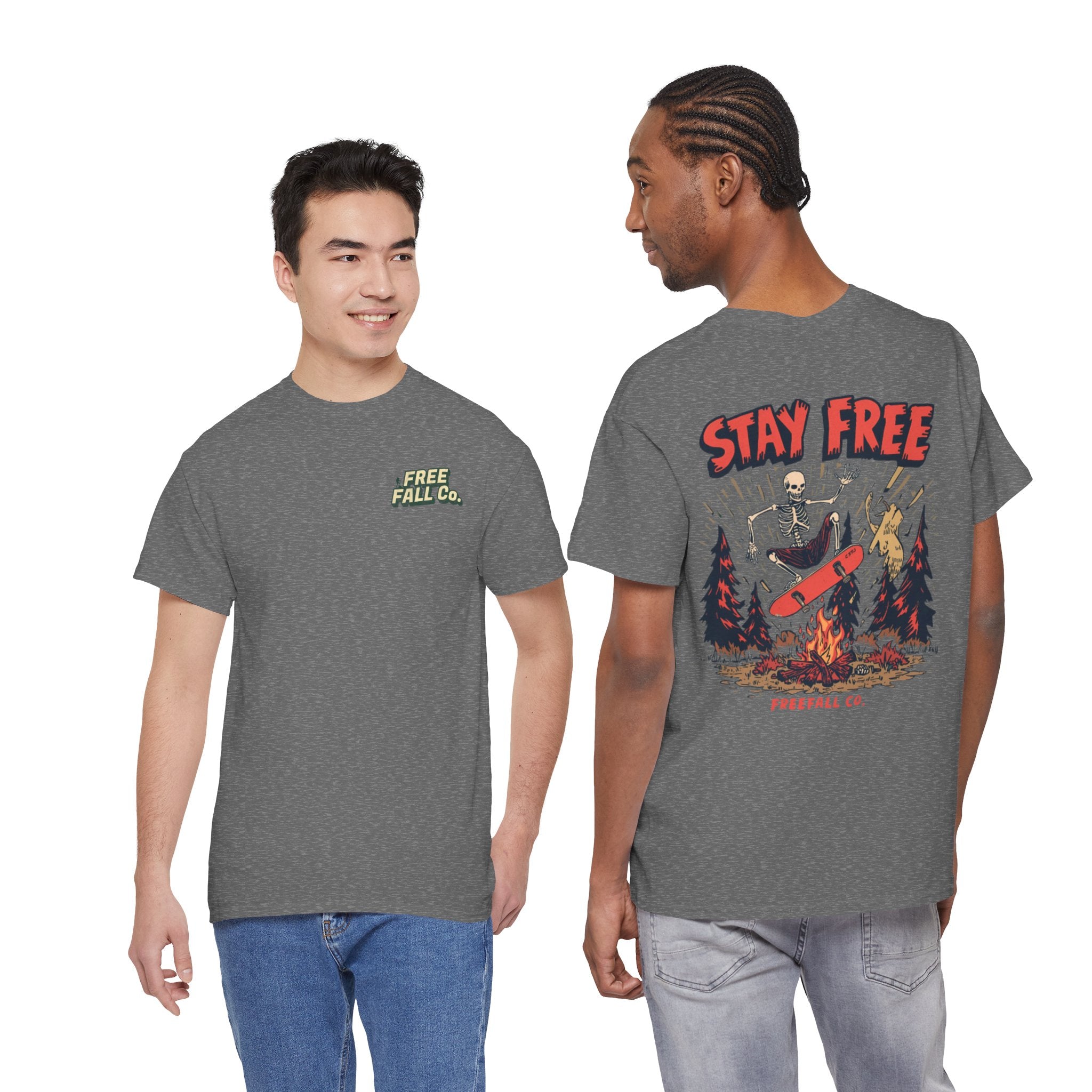Stay Free Skate Tee — "Stay Free" Graphic Skateboard T-Shirt