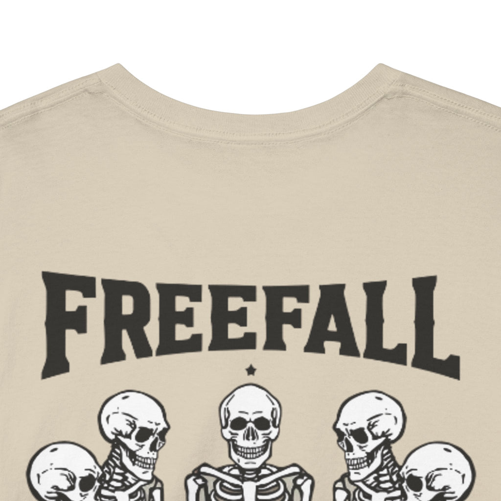 Freefall Poker Skeleton Tee — "Freefall Stay Free" Graphic T-Shirt
