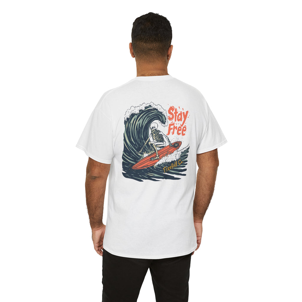 Surf Tee — "Stay Free" Surfing Graphic T-Shirt