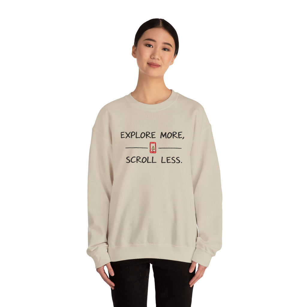 Explore More Scroll Less Embroidered Sweatshirt
