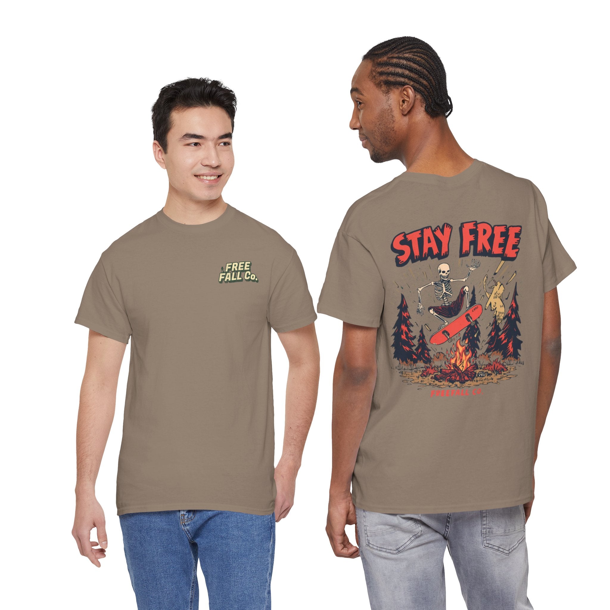 Stay Free Skate Tee — "Stay Free" Graphic Skateboard T-Shirt