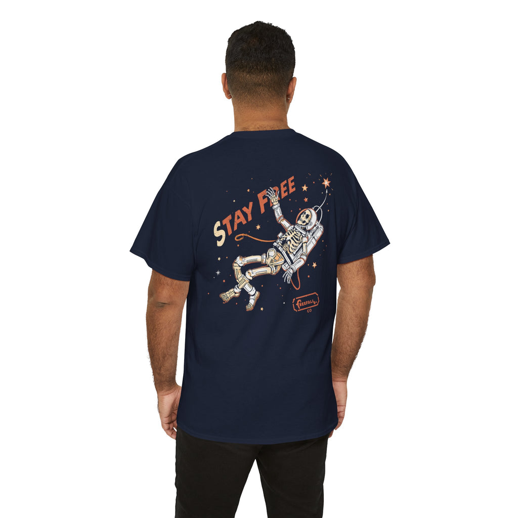 Stay Free Astronaut T-Shirt — 'Stay Free' Space Graphic Tee