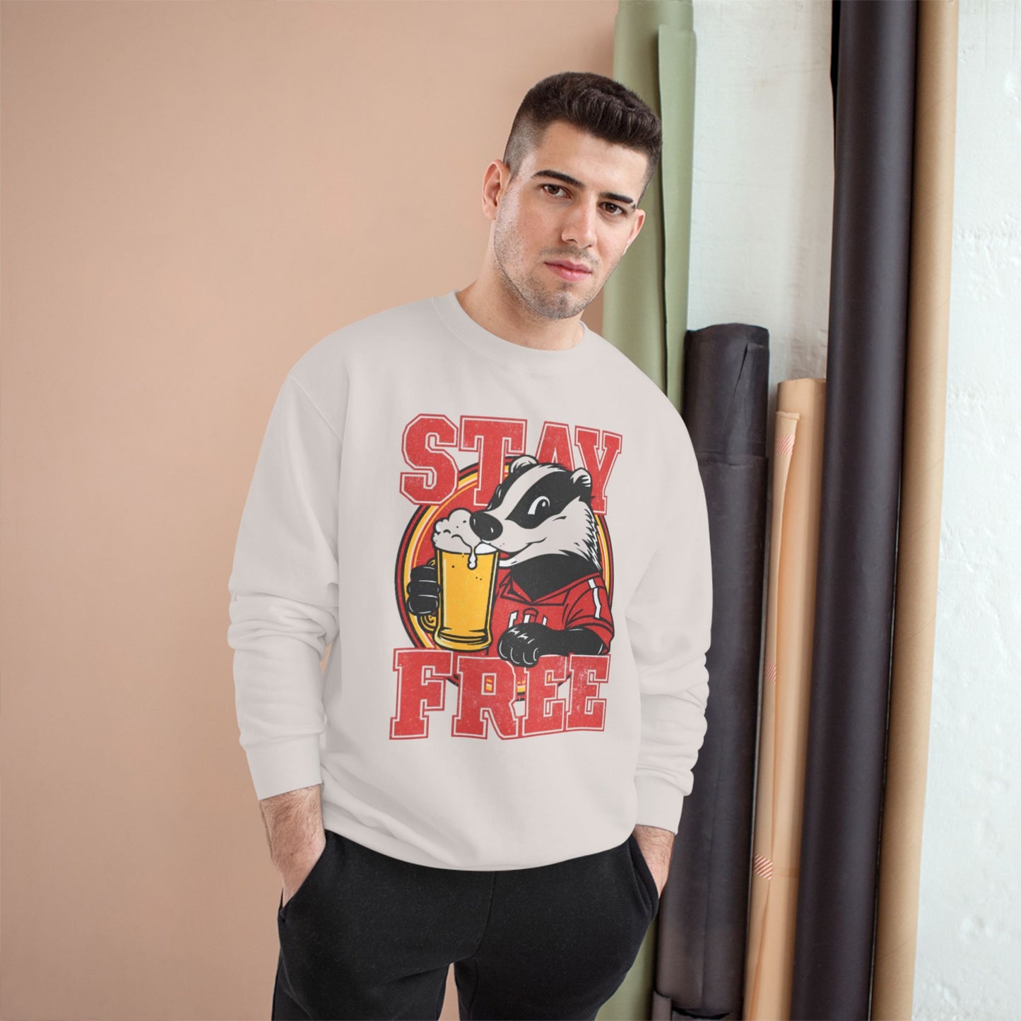 Stay Free Badgers Champion Crewneck