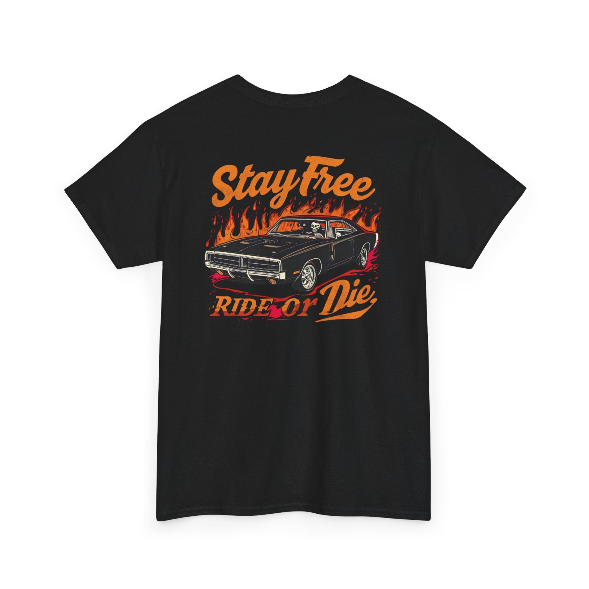 Stay Free Ride or Die Graphic Tee — Free Fall Co. Muscle Car T‑Shirt