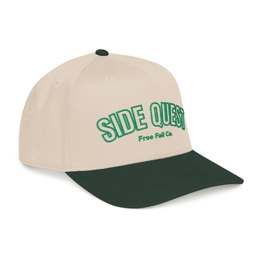 Side Quest Embroidered Retro Green Logo Mid-Profile Hat