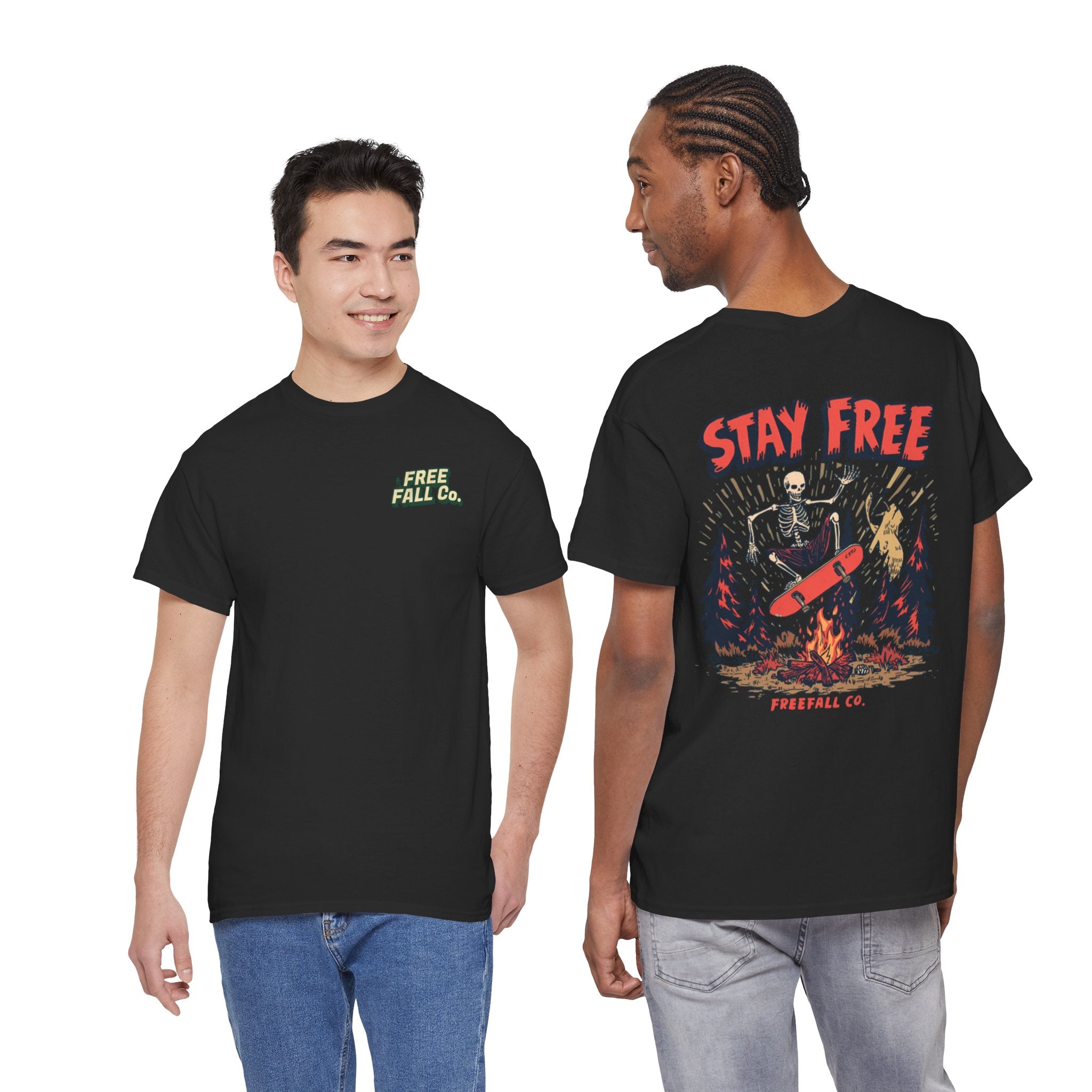 Stay Free Skate Tee — "Stay Free" Graphic Skateboard T-Shirt