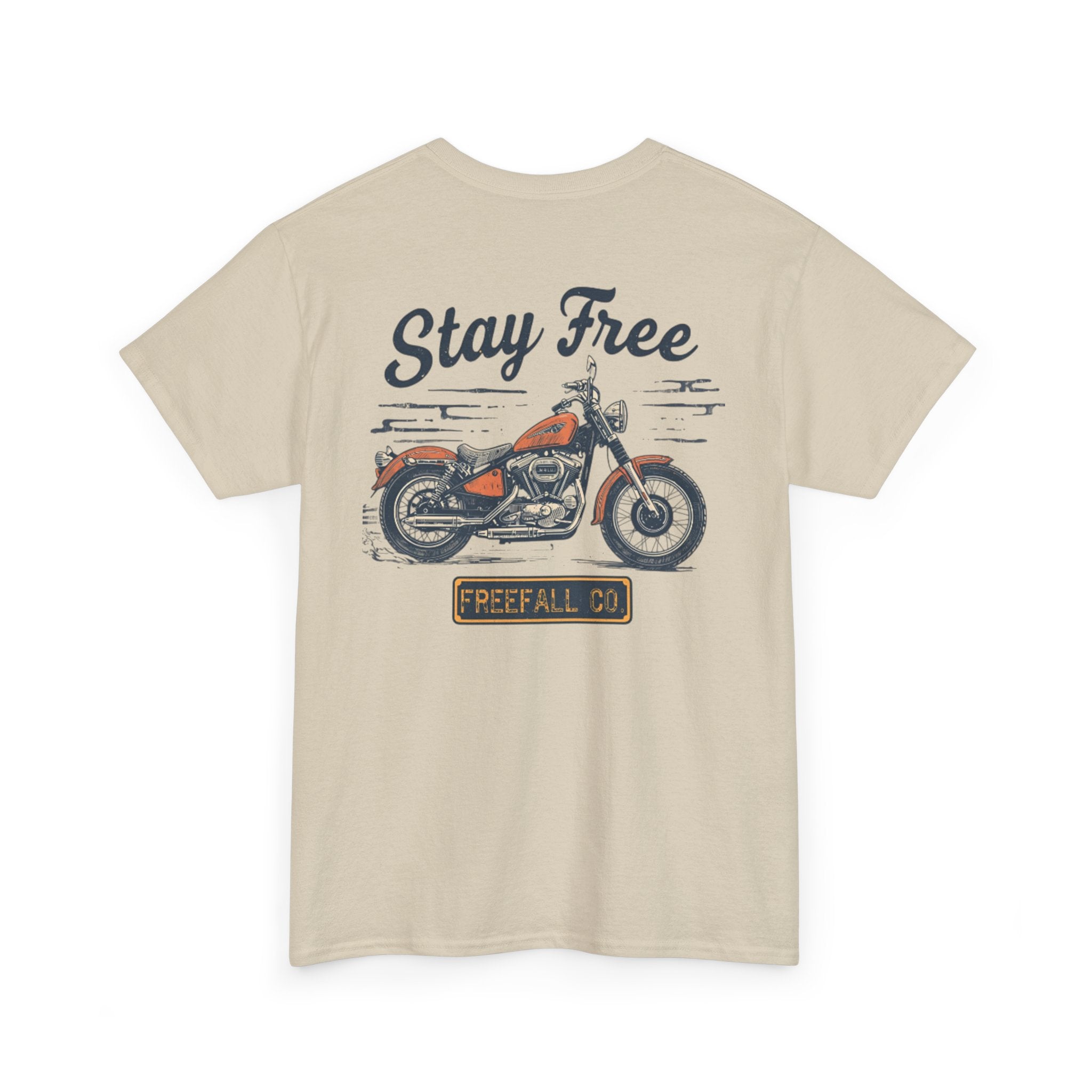 Stay Free Motorcycle T‑Shirt — Vintage Bike Tee (Freefall Co.)