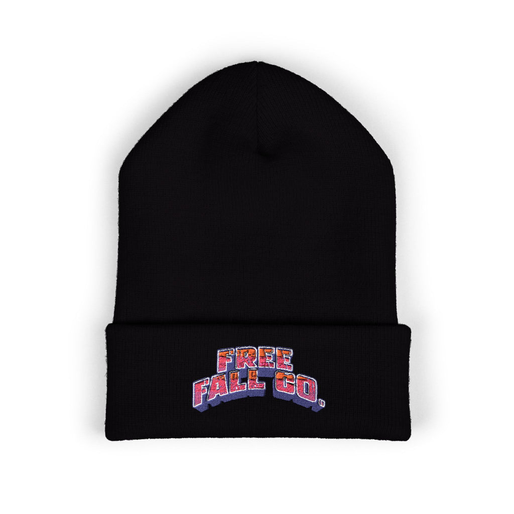 Embroidered 'Free Fall Co.' Cuffed Beanie — Cozy Knit Winter Hat