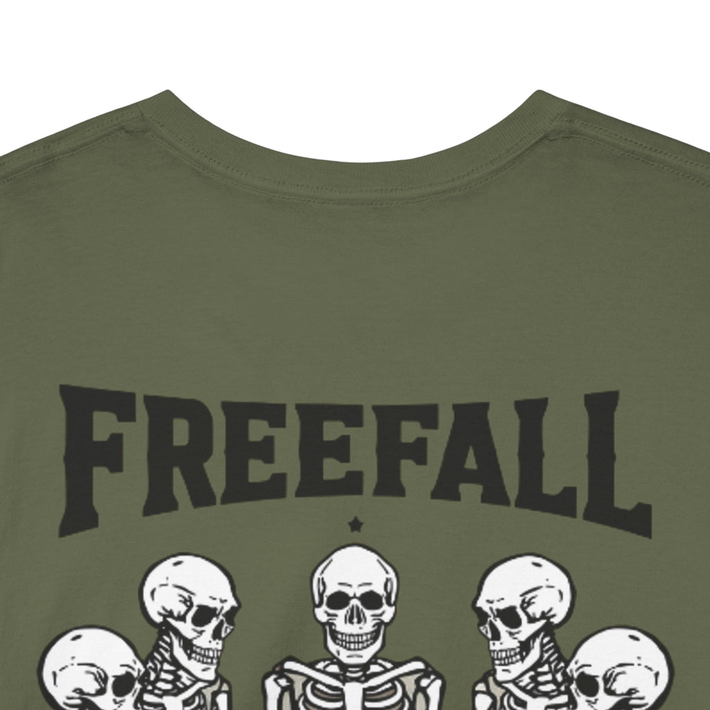 Freefall Poker Skeleton Tee — "Freefall Stay Free" Graphic T-Shirt