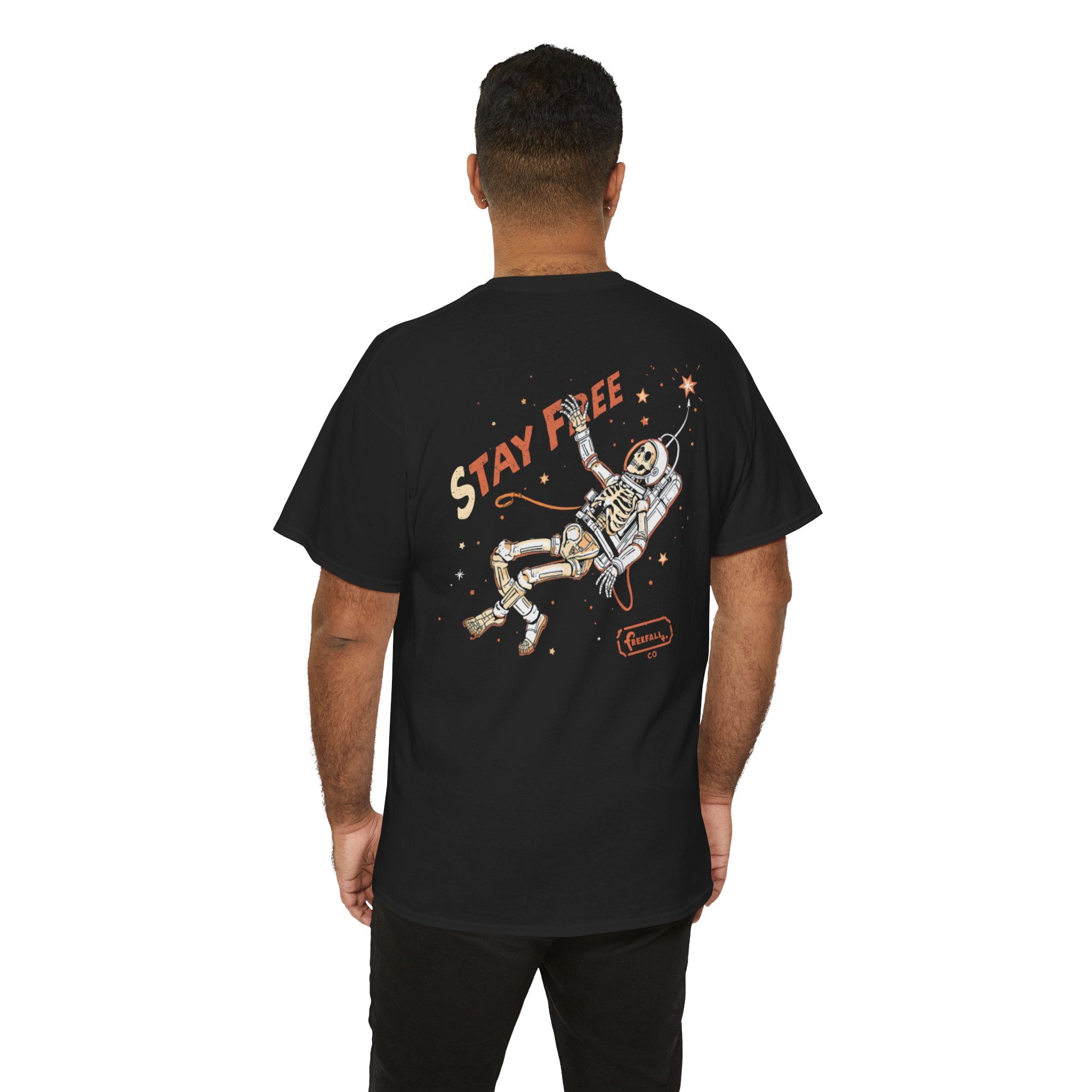Stay Free Astronaut T-Shirt — 'Stay Free' Space Graphic Tee