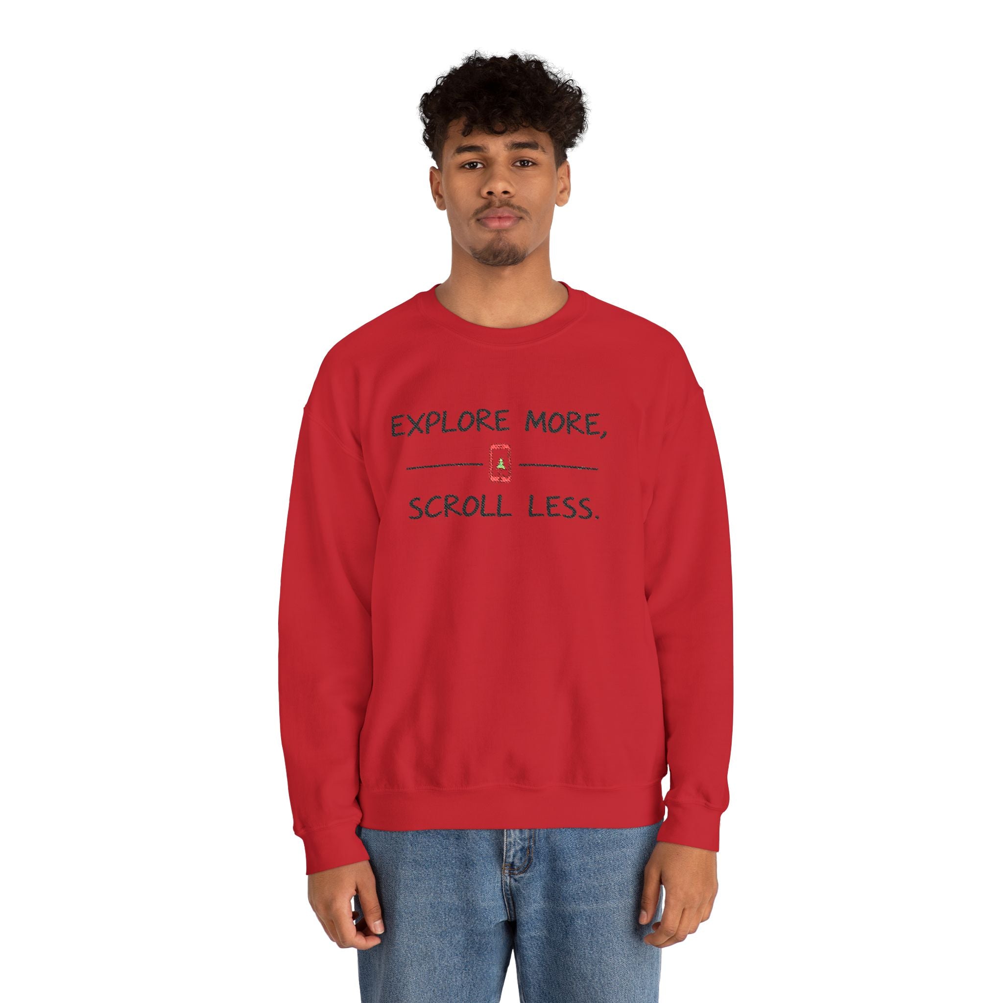 Explore More Scroll Less Embroidered Sweatshirt