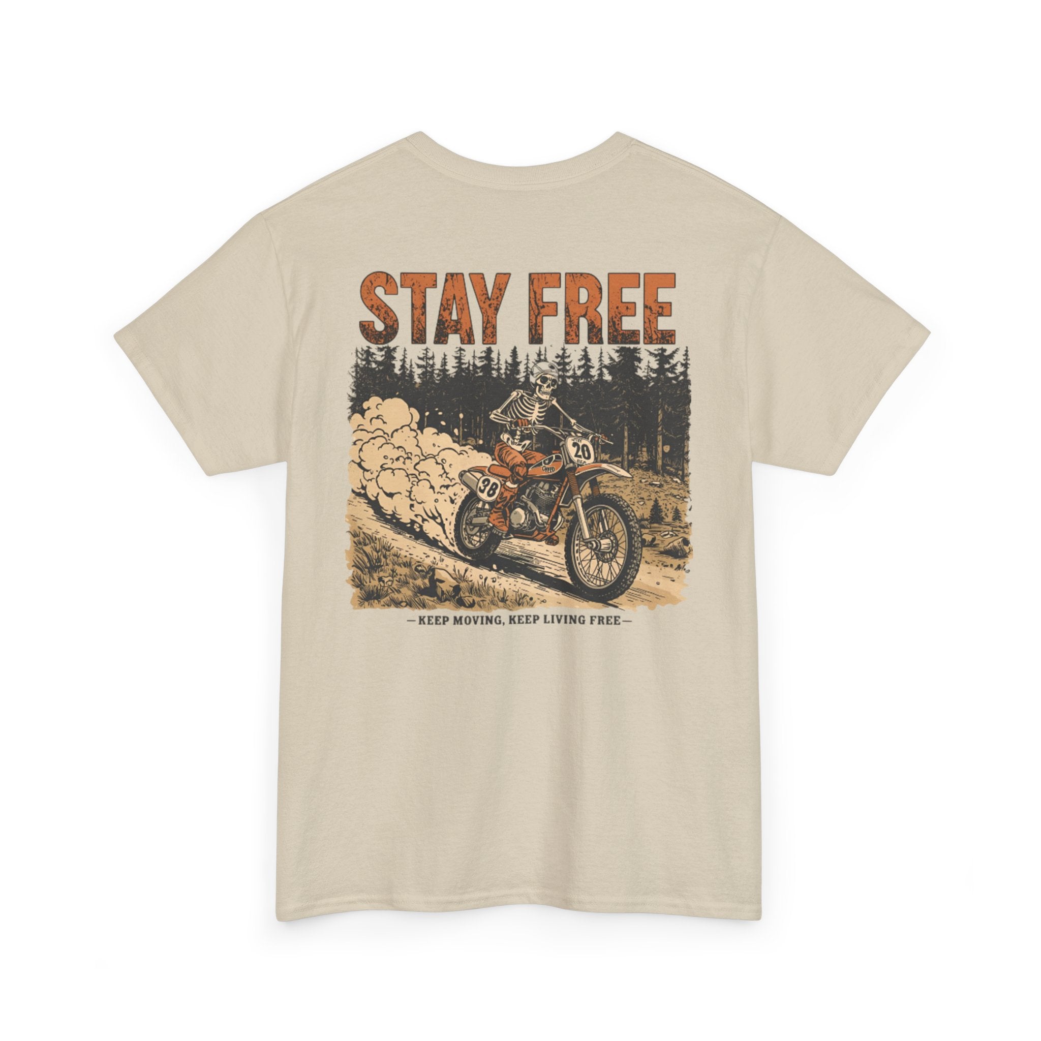 Stay Free Motorcycle Tee — Vintage Rider Graphic T-Shirt
