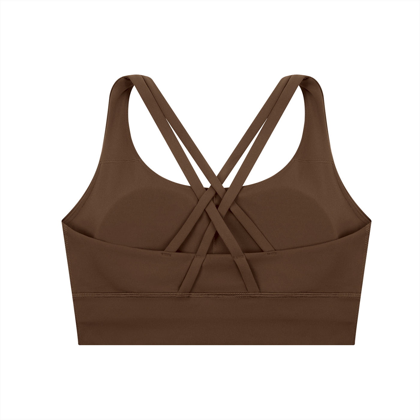 Coffee Brown Strappy Criss-Cross Sports Bra
