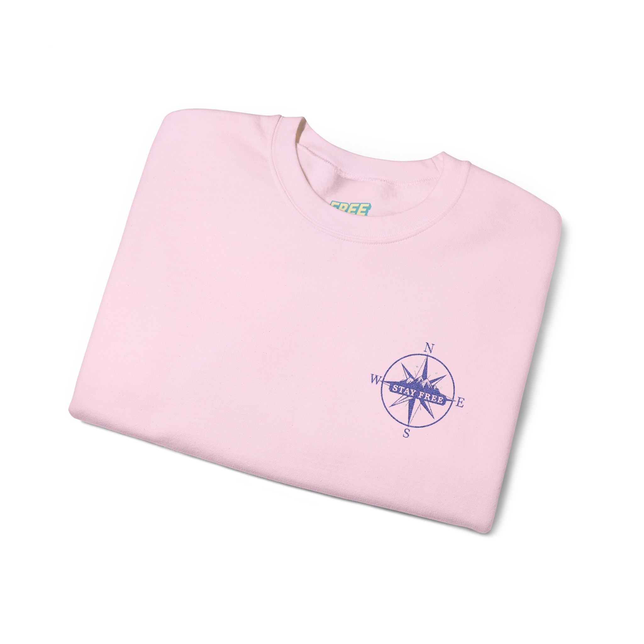Embroidered Compass Rose Crewneck Sweatshirt — Minimal Nautical Graphic