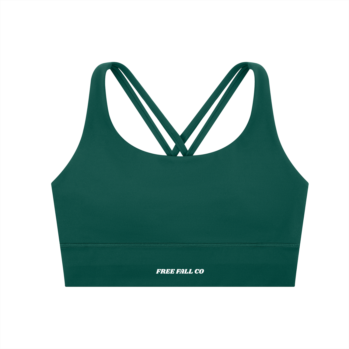 Dark Green Strappy Criss-Cross Sports Bra