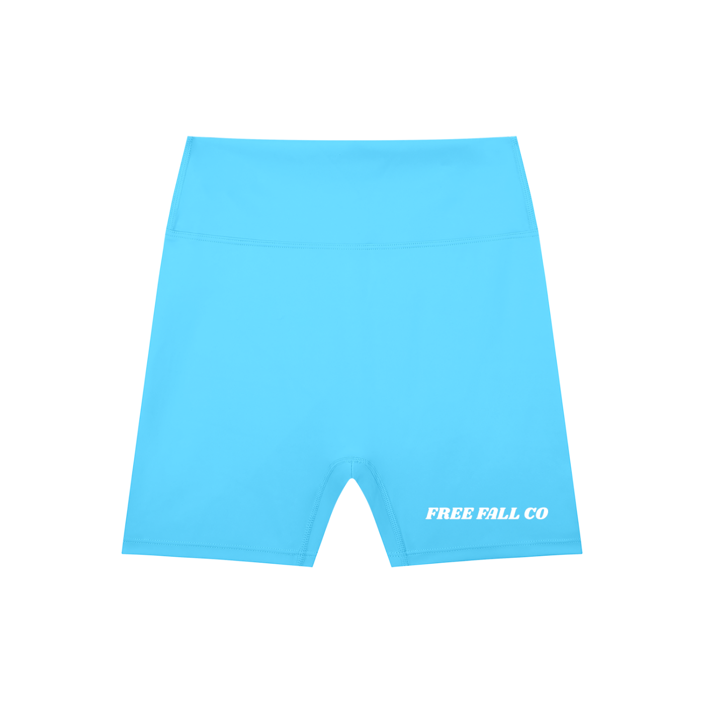 Lake Blue High-Waisted Blend Biker Shorts