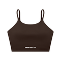 Brown Spaghetti Strap Yoga Sports Bra