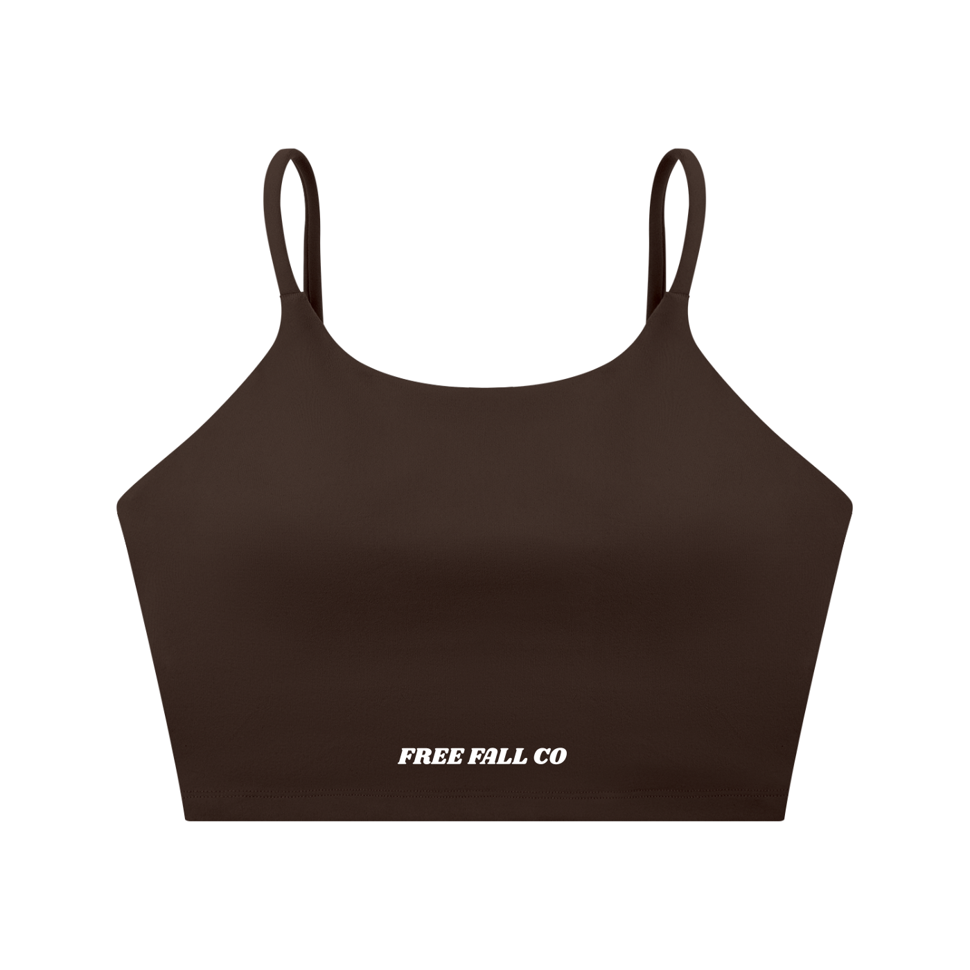 Brown Spaghetti Strap Yoga Sports Bra