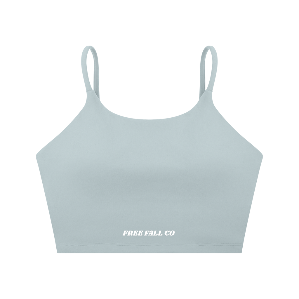 Haze Blue Spaghetti Strap Yoga Sports Bra