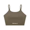 Gray Coffee Spaghetti Strap Yoga Sports Bra