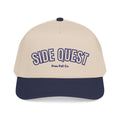 Side Quest Navy Blue Hat — Retro Embroidered Mid-Profile Snapback