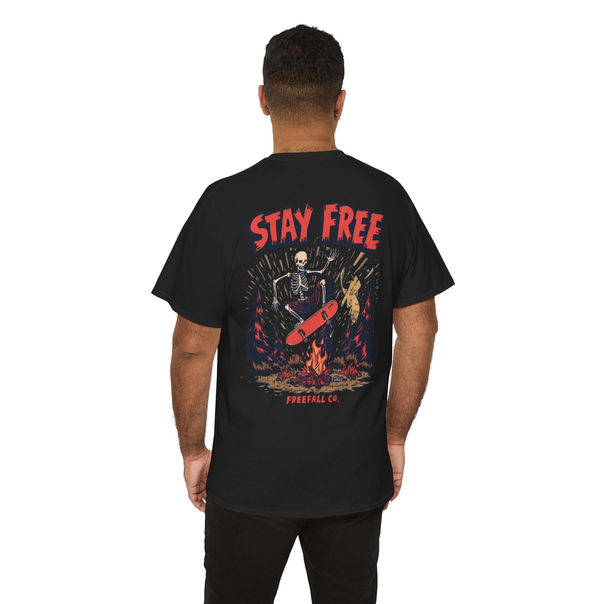 Stay Free Skate Tee — "Stay Free" Graphic Skateboard T-Shirt