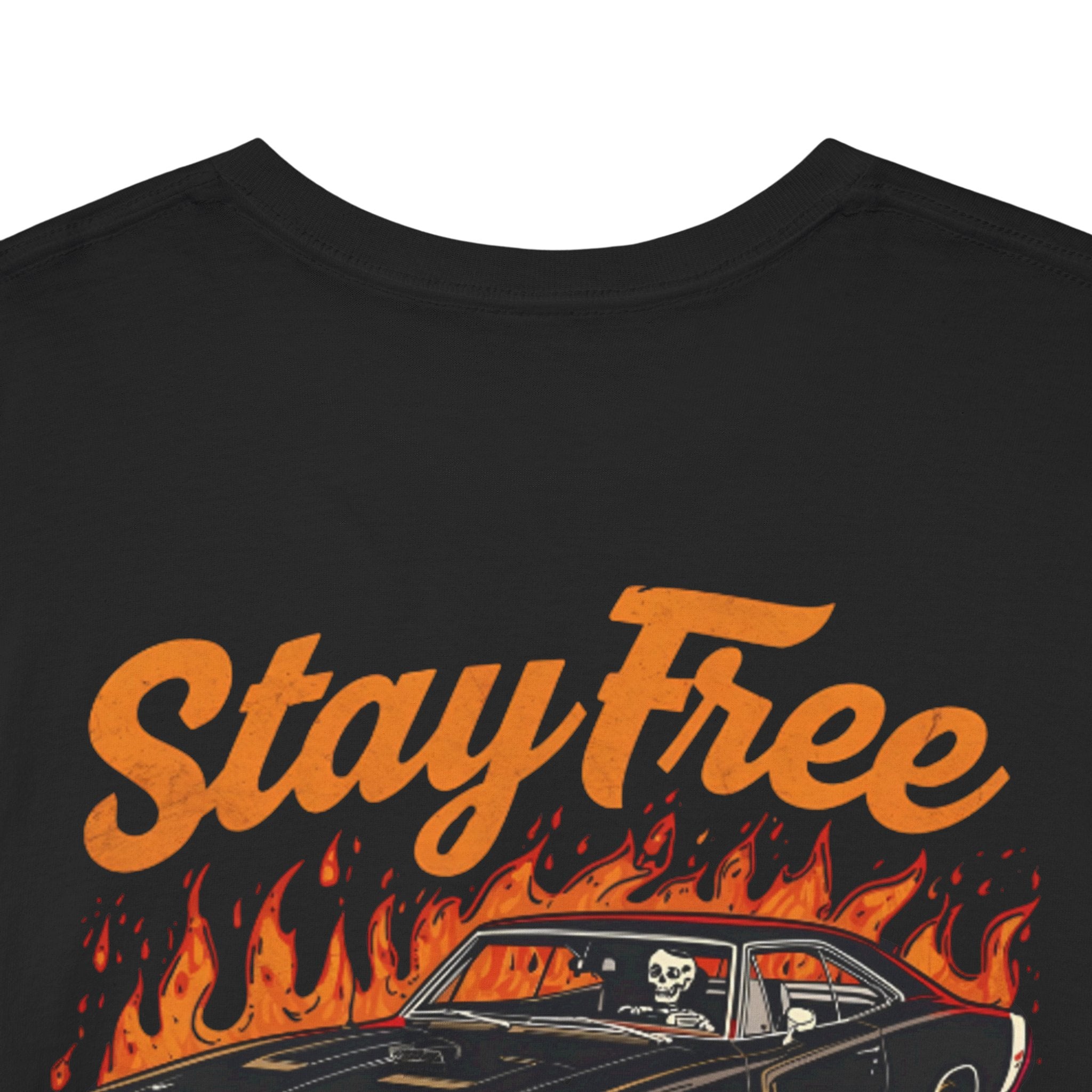 Stay Free Ride or Die Graphic Tee — Free Fall Co. Muscle Car T‑Shirt