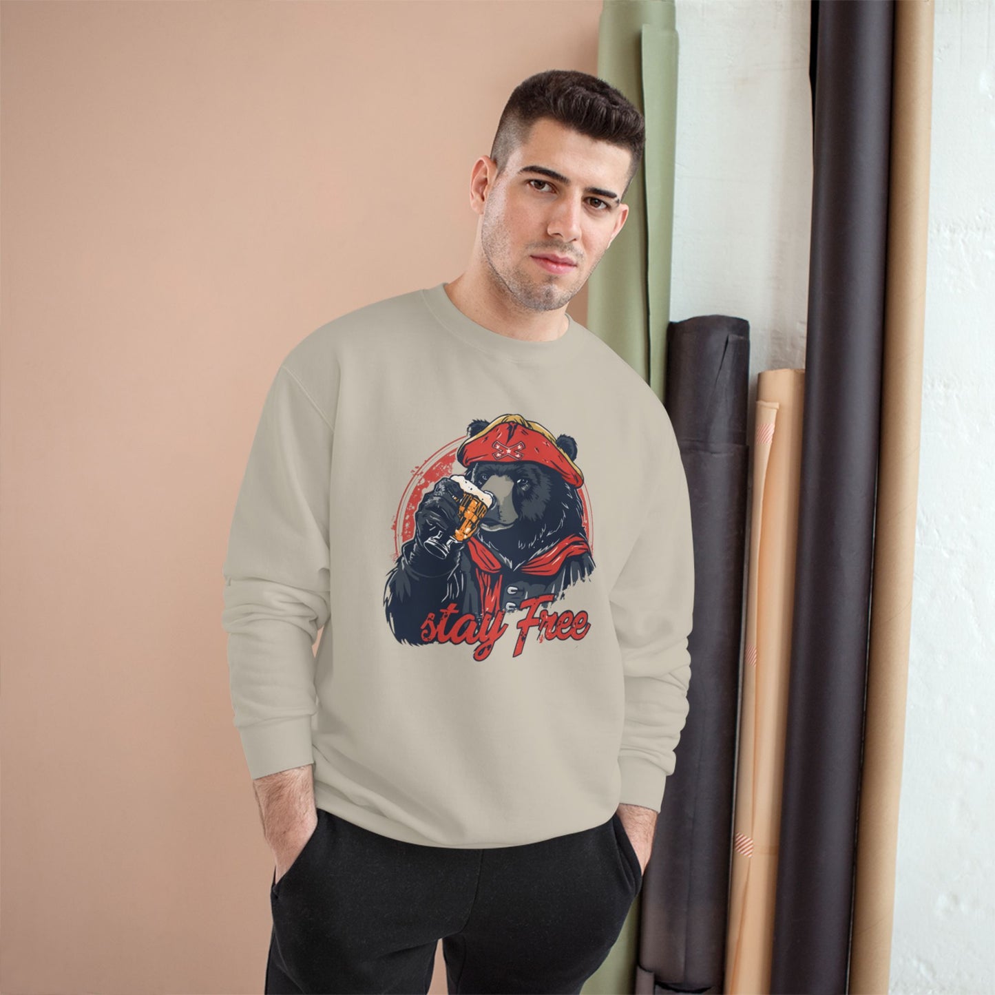 Stay Free Rebel Bears Champion Crewneck
